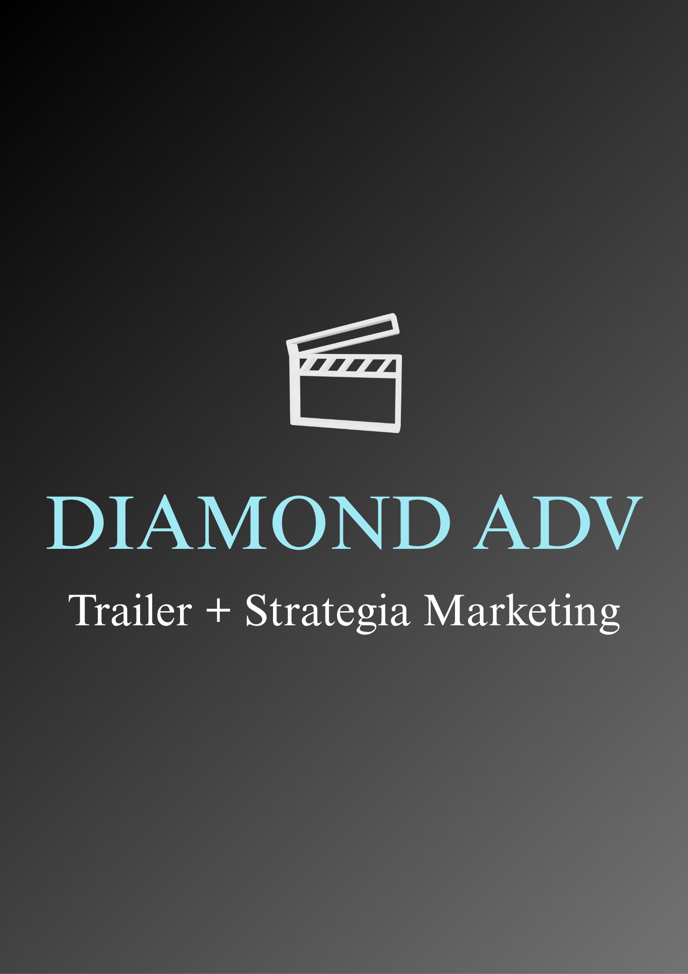 Logo di Diamond ADV con scritta 'Trailer + Strategia Marketing' su sfondo sfumato grigio.